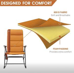 Silla Plegable Huy Gia CHAIR-ADV2, Respaldo Alto, Extra Grande, Ligera, Portátil, para Camping, Moderna, Acolchada, de Acero Inoxidable - Product Image 5