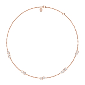 Collier fantaisie en argent sterling 9KT, 10KT, 14KT, 18KT pour femme, avec diamants de laboratoire à taille mixte, bijou haut de gamme pour femme, cadeau - Product Image 1