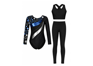 Nouvelle Arrivée T&J 2025 Justaucorps de Gymnastique pour Compétition et Entraînement Vert avec Impression par Transfert Thermique et Décoration en Strass - Product Image 3