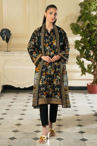 Ensemble Kurta traditionnel en coton pour femmes, imprimé floral, longueur cheville, avec dupatta, coupe ample, tenue décontractée, style Inde Pakistan, automne - Product Image 2