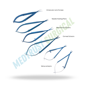 Ensemble d'instruments chirurgicaux pour glaucome, kit de microchirurgie ophtalmique, acier inoxydable de précision, manuel, haute qualité, certifié CE - Product Image 3
