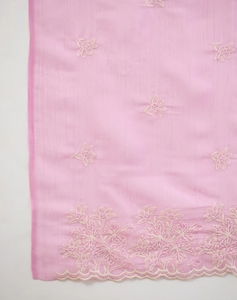 Sari de Tela Bordado de Diseño Bollywood para Mujer KV con Blusa Sin Coser (Rosa) Otoño - Product Image 3