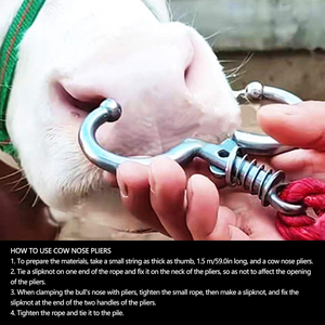 Cattle Nose Pliers, Bull Nose Ring Stainless Steel <b>Spring</b> Cow Nose Clamp <b>Clip</b>, 4.7x2.8 Inch Cattle Ring Automatic Cow <b>Spring</b> - Product Image 4
