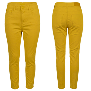 Jean décontracté pour femme, taille mi-haute, cinq poches, coupe droite, teint en pièce, lavable, respirant, longueur intégrale, 6,93 oz, Printemps-Été - Product Image 3