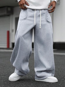 High Quality Custom Quick Dry Polyester Pant <b>Elastic</b> Regular Sport Tapered <b>Men</b> Jogger Double Waist <b>Trouser</b> Wholesale Rate - Product Image 3