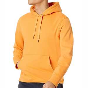 Men's <b>Orange</b> Hooded Sweatshirt <b>Fleece</b> Casual Regular Fit Front Pocket Winter Wear 100% Cotton Eco-Friendly - Product Image 1