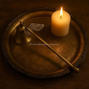 Classic Brass <b>Candle</b> Snuffer with Ivory Handle Bell Extinguisher for Taper and Pillar <b>Candles</b> - Product Image 5