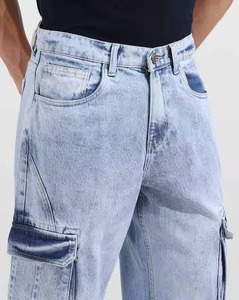 Vaqueros Azules Icónicos y Atemporales para Hombre, Corte Ancho, Ajuste Holgado, Cintura Media, Desgastados, Estilo Casual para el Día a Día, Denim Moderno - Product Image 4