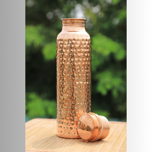 Wholesale Hammered <b>Copper</b> Water Bottle with <b>Screw</b> Lid Portable & Eco-Friendly Reusable Custom Logo Available. - Product Image 1