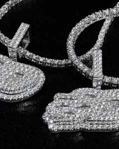 จี้และชาร์มรูปตัวอักษร ZAWO HOUSE สไตล์ฮิปฮอปสุดหรู ทำจากเงินแท้ 925 ชุบทองคำขาวและโรสโกลด์ ประดับด้วยเพชรโมอิสซาไนต์ VVS คุณภาพสูง พร้อมใบรับรอง - Product Image 3