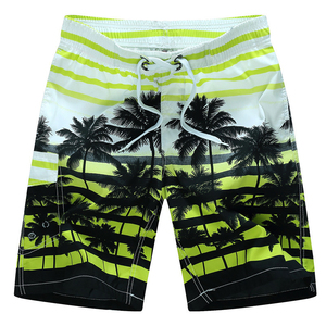 Shorts de Baño para Hombre con Estampado de Palmeras, Rayas, Secado Rápido, Cordón Ajustable, Cintura Media, Corte Corto - Product Image 6