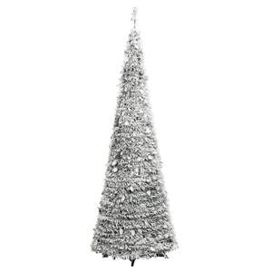 Sapin de Noël artificiel en PVC vert et blanc de 59 pouces avec base en métal, décoration élégante pour les fêtes - Product Image 6