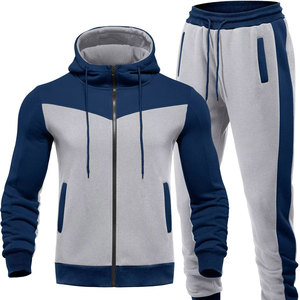 DAIZEN STAR Men's Color Blocking Hooded Tracksuit Full Sleeve Casual Sweatshirt Pants Set Breathable Polyester Autumn Wear - Product Image 3
