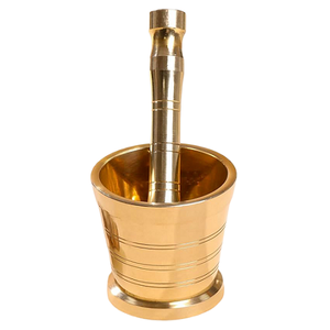 Mortero y pilón de latón de alta calidad con acabado pulido para moler café y especias manualmente, utensilios de cocina, metal, Imam Dasta - Product Image 3