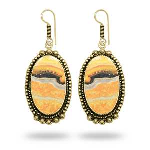Bumble <b>Bee</b> Jasper Gemstone Dangle Earrings Best Design for Women Part of Fine Jewelry Collection Ethnic Earrings for Weddings - Product Image 5