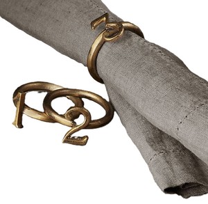 Gold Finished Brass Napkin <b>Rings</b> For Events Hotels Weddings Stylish Metal Napkin Holder For Classic Home Dining Decoration - Product Image 4