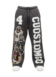 Pantalones de chándal anchos personalizados para hombre, de algodón con lavado ácido, de pierna recta, holgados, tipo jogger, 400 500, 2026 - Product Image 2