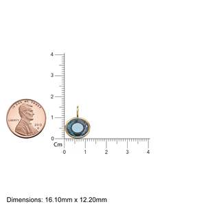 Colgante de Oro Sólido Amarillo de 14k con Espinela Bicolor de 4.60ct, Gema Azul de Corte Ovalado, Piedra de Nacimiento de Agosto - Fino Adorno de Joyería - Product Image 2
