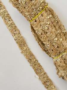 KUSHANG Hilo Metálico de Poliéster para Crochet, Ribete de Encaje Jalebi, Bordado, Color Personalizado, Patrón a Cuadros Vintage, Tela Suave - Product Image 6