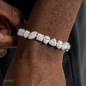 Bracelet tennis VVS Moissanite Hip Hop Iced en argent sterling 925 certifié luxe, taille halo multi-coupes - Product Image 2