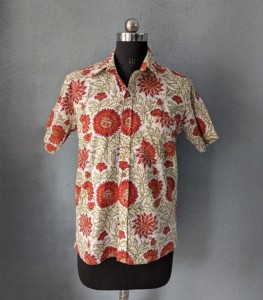 Men's <b>Short</b> <b>Sleeve</b> Floral Print Cotton Casual Shirt Turn-down Collar Breathable Summer Wear - Product Image 3