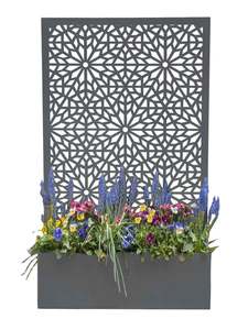 Modern Mobile <b>Planter</b> <b>Box</b> Trellis Powder Coated Corten Steel <b>Planter</b> Screen - Product Image 3