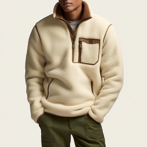 Veste polaire personnalisée pour homme, en coton, respirante, légère, décontractée, avec fermeture éclair, OEM, veste chaude pour l'extérieur - Product Image 3