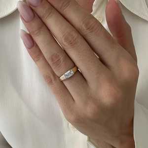1 Carat Emerald Cut Lab Grown Diamond Half Bezel <b>Engagement</b> <b>Ring</b> , Low Set <b>Unique</b> Solitaire <b>Ring</b> , IGI Certified - Product Image 4