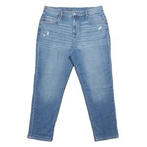 Pantalones vaqueros rectos lavados de talla grande y cintura alta con diseño personalizado para mujer de calidad superior, pantalones vaqueros ajustados a la moda para mujer - Product Image 3