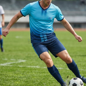 Tenue de football légère et respirante en tissu polyester de haute qualité pour une meilleure circulation de l'air et une meilleure absorption de la transpiration - Product Image 2