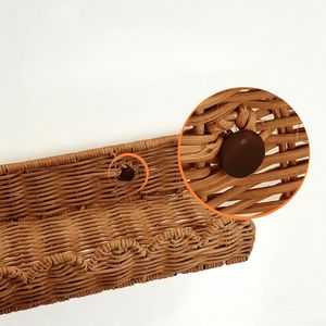 Estante de Pared de Ratán, Estilo Bohemio, Rectangular, Fibra Natural, Decoración del Hogar, Sala de Estar, Tema Natural, Pieza Única - Product Image 2