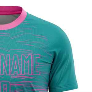 Camiseta de Fútbol Sublimada con Diseño Personalizado, Nombre del Equipo, Número, Degradado Rosa Verde Azulado, Unisex, Manga Corta, Absorbe la Humedad, Ajuste Atlético - Product Image 5