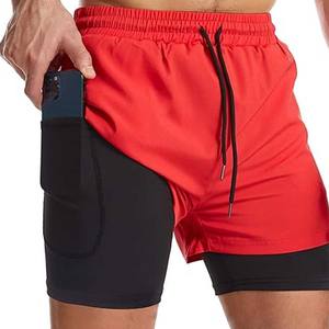 Men's Casual Running Gym Sports <b>Shorts</b> 2-in-1 Quick Dry Pocket <b>Towel</b> Loop Cargo High Elastic Waist Canvas Solid Waterproof - Product Image 4