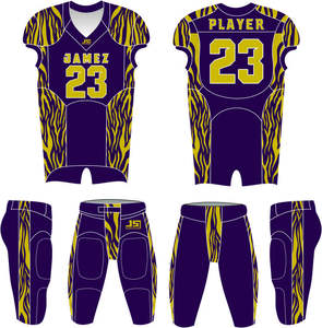 Uniformes de football américain personnalisés – Maillots et pantalons d'équipe sublimés – Ensemble de maillots et pantalons de football américain personnalisés OEM - Product Image 2