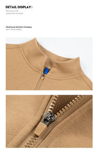 Sudadera con capucha de punto de algodón de manga larga estilo urbano formal con media cremallera para hombre y mujer, venta al por mayor - Product Image 2