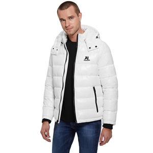 Blouson matelassé universitaire pour garçons avec logo blanc et coque en polyester léger – Fournisseur en gros 2026 - Product Image 1