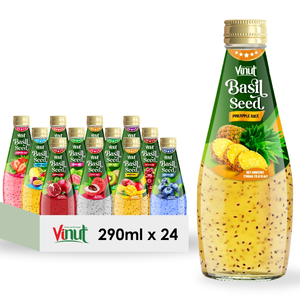เครื่องดื่มเมล็ดโหระพา vinut 290มล. พร้อมน้ำผลไม้สับปะรดฟรีตัวอย่างผู้ผลิต OEM ODM ฉลากส่วนตัวขายส่ง ISO - Product Image 1