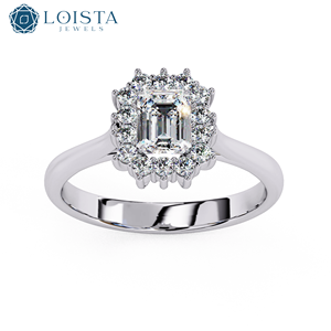 Anillo de Compromiso con Diamante Cultivado en Laboratorio con Certificación IGI, Corte Esmeralda, Oro Rosa/Blanco/Amarillo, Chapado en Rodio, Anillo Solitario Clásico - Product Image 2