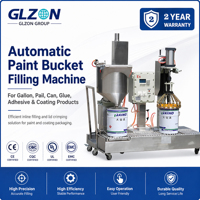 Machine de remplissage de seaux de peinture de 5 gallons avec système de pesage net et ligne de sertissage des couvercles