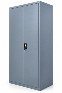 Gabinete de Almacenamiento Moderno de Acero Gris de Dos Puertas con Cerradura para Oficina - Product Image 2