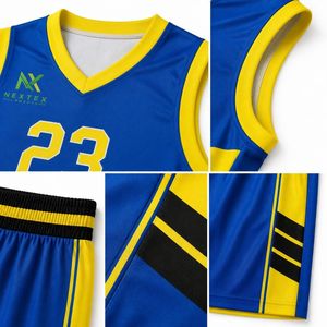 Conjunto de Uniforme de Baloncesto Sublimado Personalizado para Hombre, Camiseta de Malla y Pantalones Cortos, Ropa Deportiva de Equipo, Equipo para Juegos, Venta OEM con Bolsillos Laterales - Product Image 6