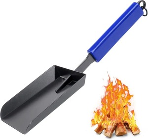 Stainless Steel Scoop <b>with</b> <b>Long</b> Wooden Grip <b>Handle</b> Metal Shovel for Outdoor <b>Cleaning</b> - Product Image 2