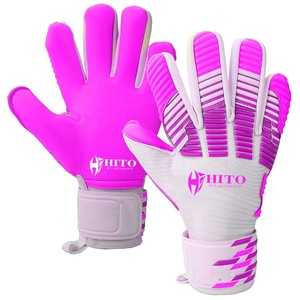 Gants de gardien de but de football professionnels, sublimation intégrale du dos de la main, doigts entièrement protégés, enveloppement du pouce, contact frontal de la paume en Lycra - Product Image 4