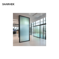 PDLC, ventana de vidrio inteligente de estilo moderno conmutable, marco de acero, apertura Horizontal, Persiana de fibra de vidrio, ventanas de pantalla plegables inteligentes