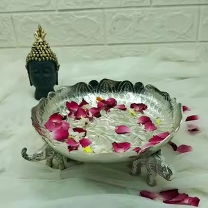 Traditional Craft Metal Urli Bowl Floating Diya Water Bowl Brass Finish Urli for <b>Temple</b> Decor - Product Image 2