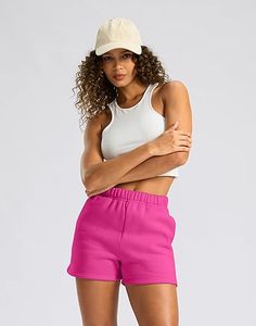 Shorts de Verano para Mujer, Transpirables, Cintura Elástica, Nuevo Diseño, Color Liso, Brillante, Algodón, Cintura Media - Product Image 5