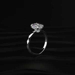 Bague Tesla Cyber Pave avec diamant taille émeraude 1 carat, pure beauté, coupe parfaite pour un look glamour, couleur D-E, clarté VVS-VS, certifiée IGI. - Product Image 2