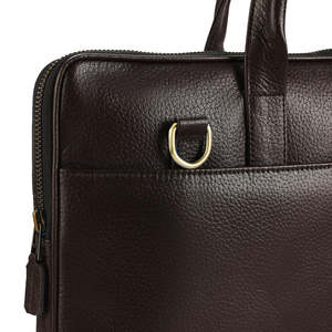 Minimalist Leather Laptop Briefcase with Organized Storage Compartments Soft Zipper Closure Business Office <b>Bag</b> - Product Image 4