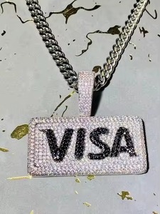 New Luxurious Men's Moissanite Diamond Pendant <b>Iced</b> <b>Out</b> VISA Card Pendant Hip Hop Jewelry Luxury <b>Chain</b> Statement Piece for Men - Product Image 2