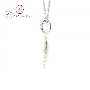 TENDANCE 18K AU750 SOILD PENDENTIF COEUR EN OR BLANC DIAMANT NATUREL POUR LES AMOUREUX - Product Image 2